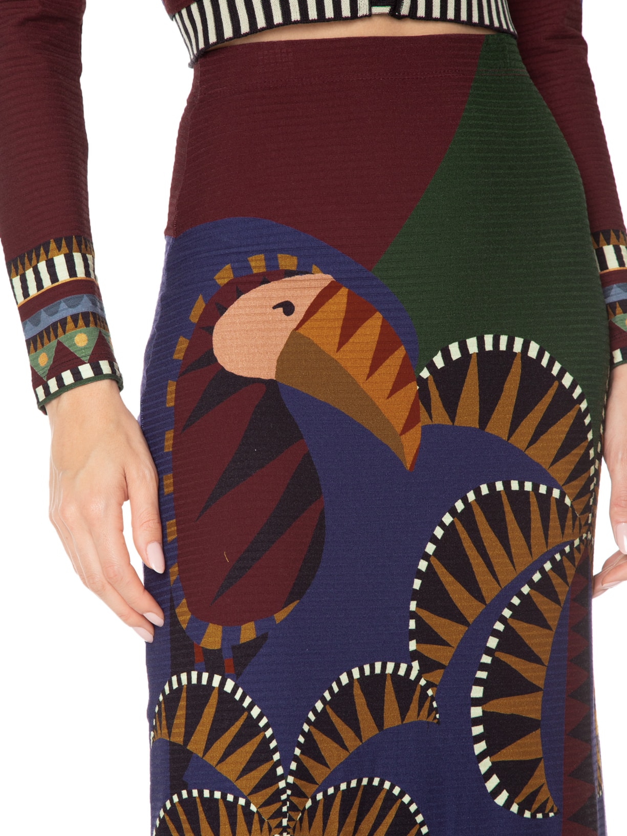 Saia Midi Lenço Real Azul Farm