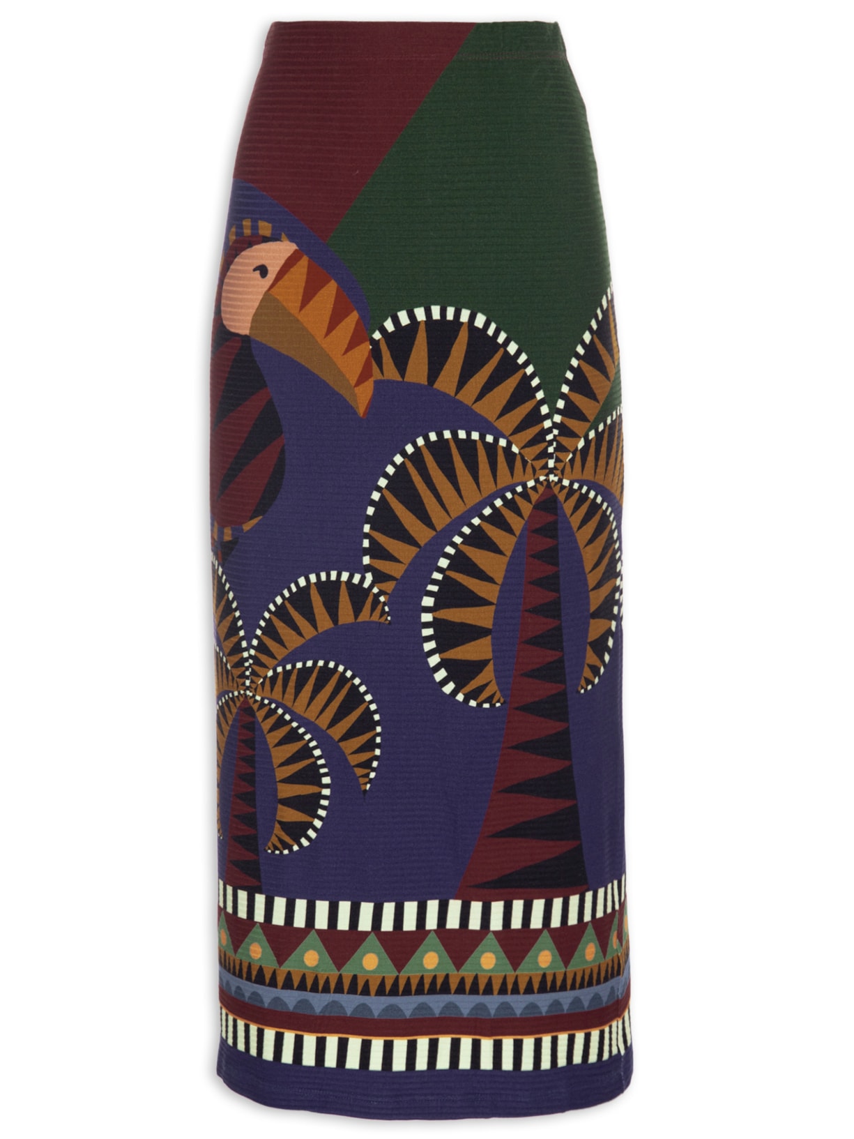 Saia Midi Lenço Real Azul Farm