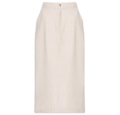 Saia Midi Linho - Bege