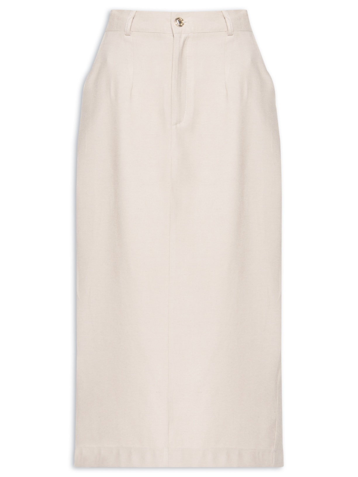 Saia Midi Linho - Bege