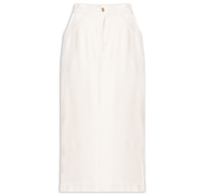 Saia Midi Linho - Off White