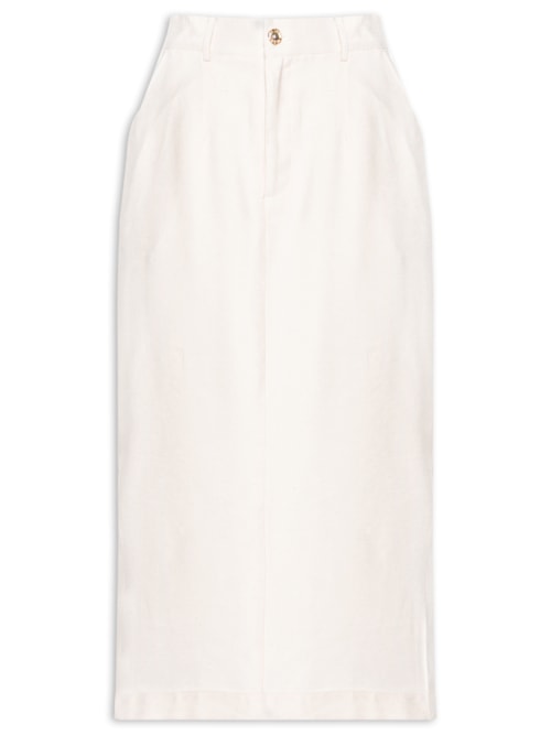 Saia Midi Linho - Off White