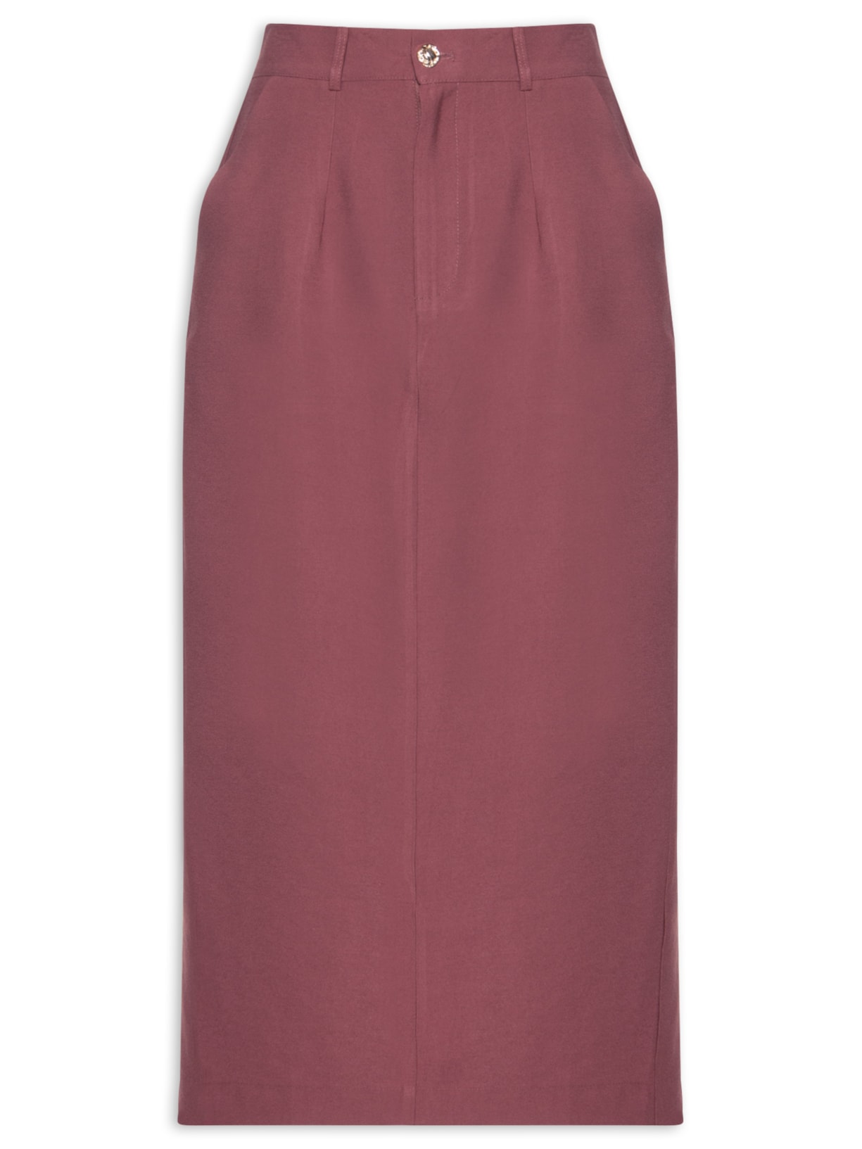 Saia Midi Linho - Vermelho