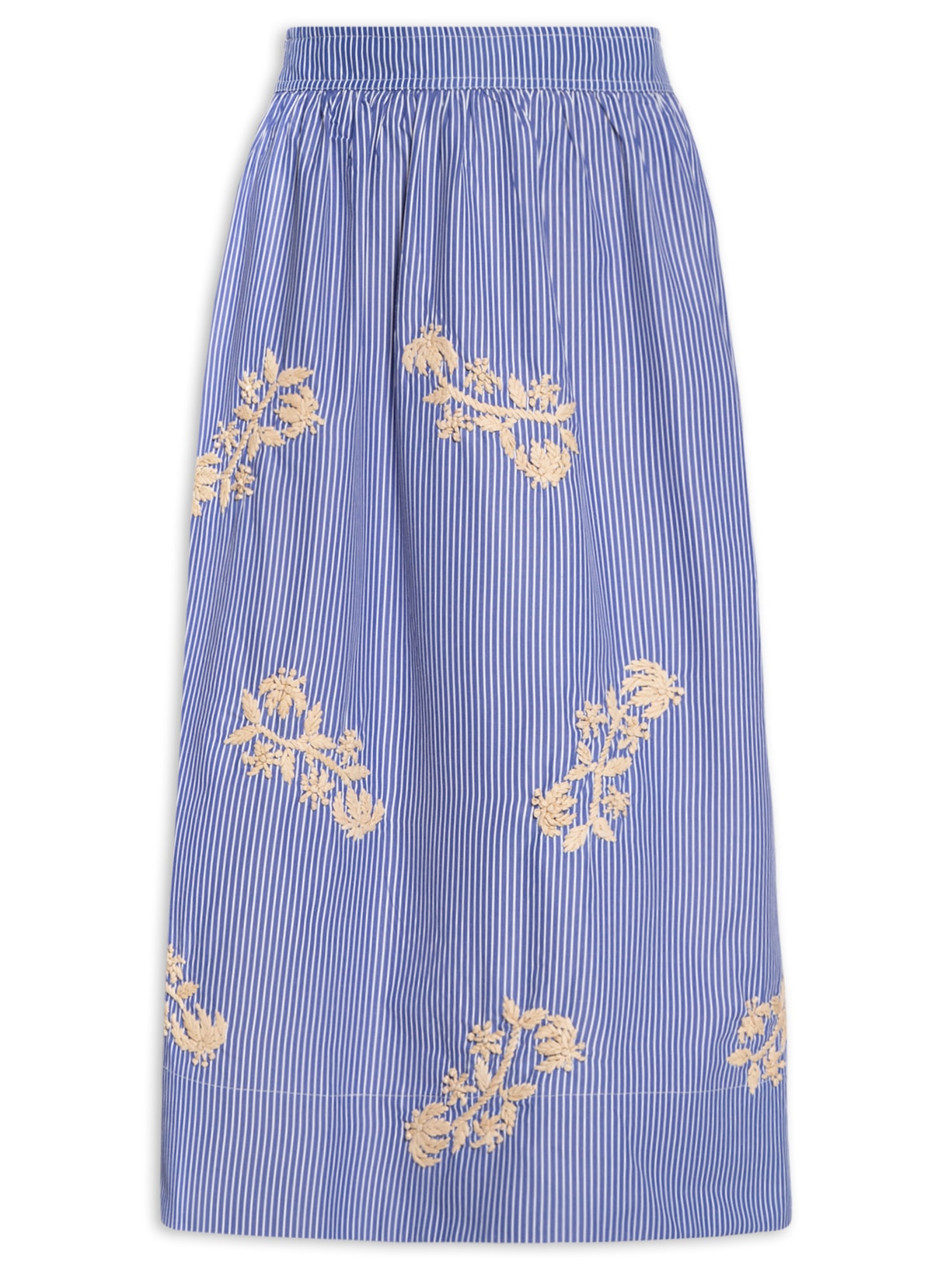 Saia Midi Listrada - Azul