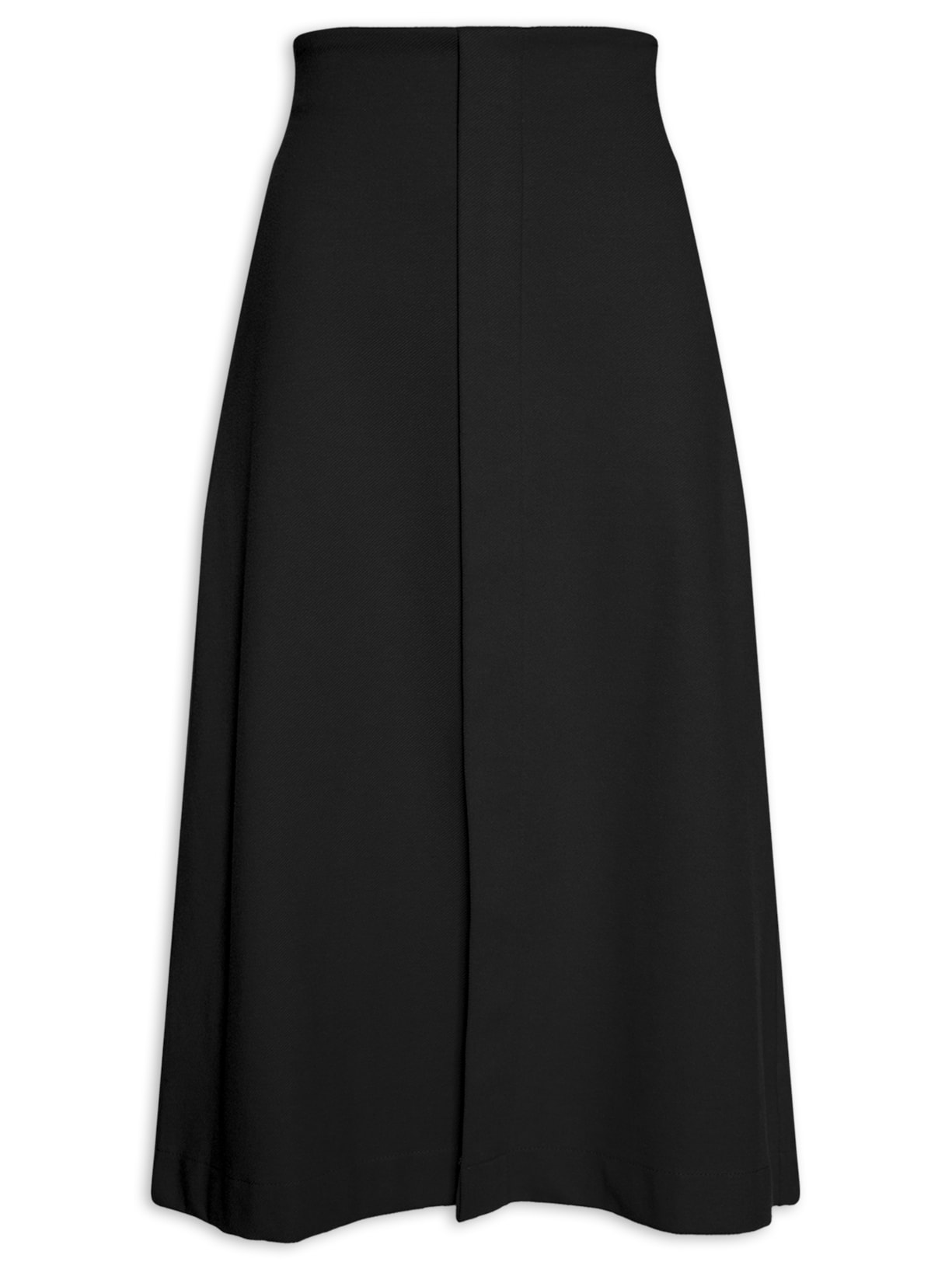 Saia Midi Malha Com Abertura - Preta