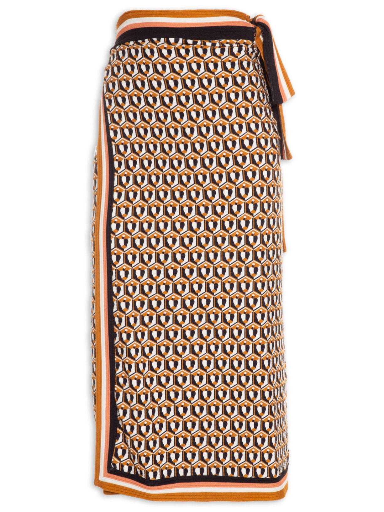 Saia Midi Mania De Caju - Marrom