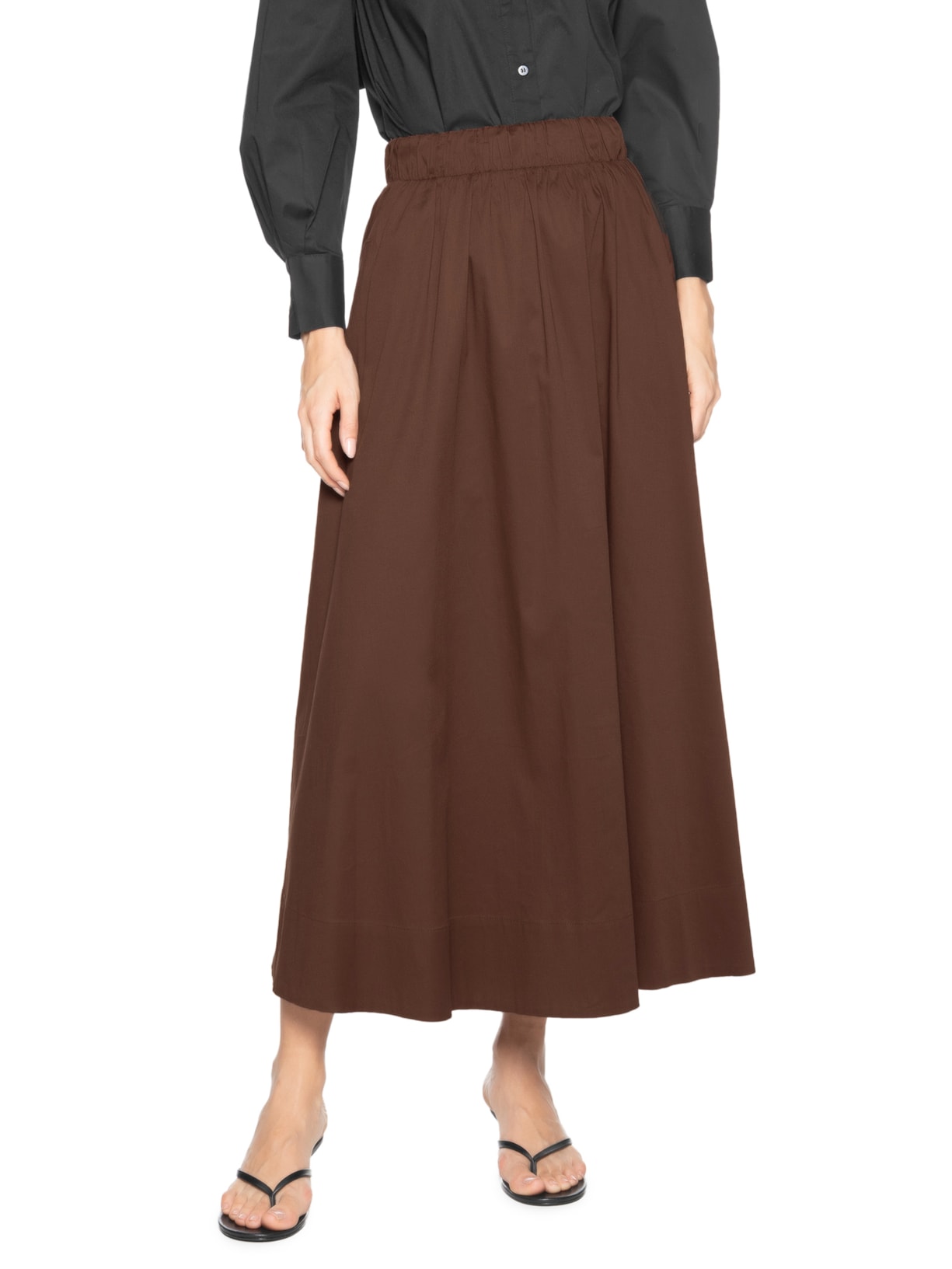 Saia Midi Maxi Godê Marrom '2Essential