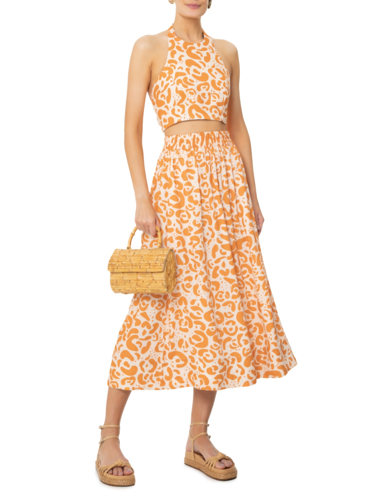 Saia Midi Onça Lido Animal Print Animale