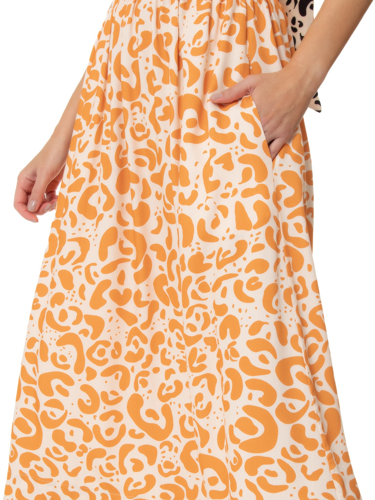 Saia Midi Onça Lido Animal Print Animale