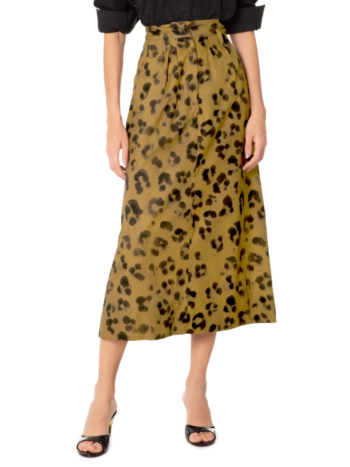 Saia Midi Onça Sombra Animal Print Animale
