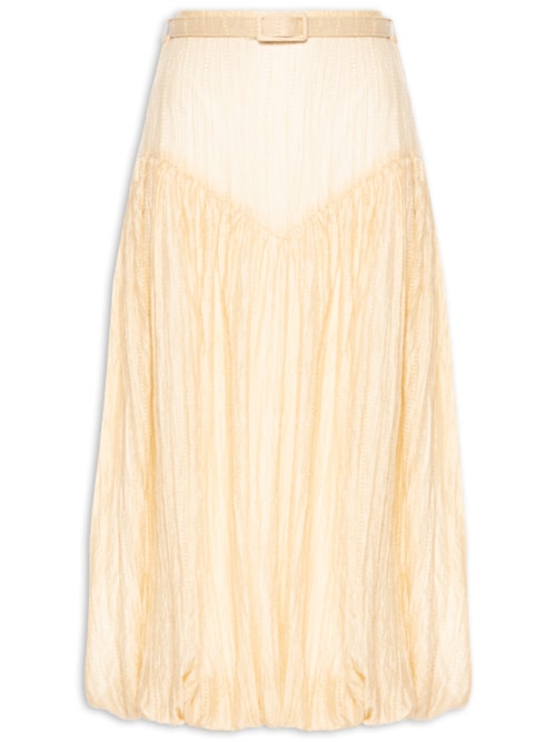 Saia Midi Organza - Bege