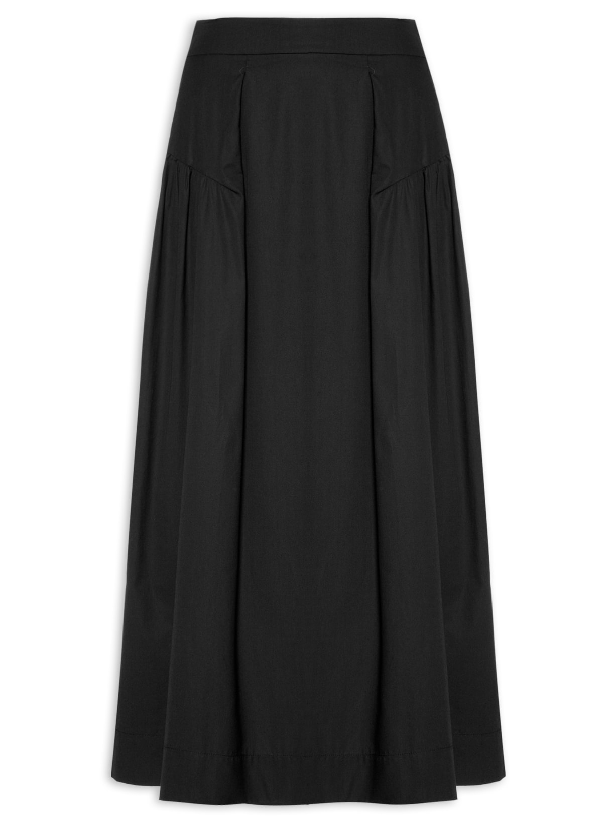 Saia Midi Pala Franzidos - Preto