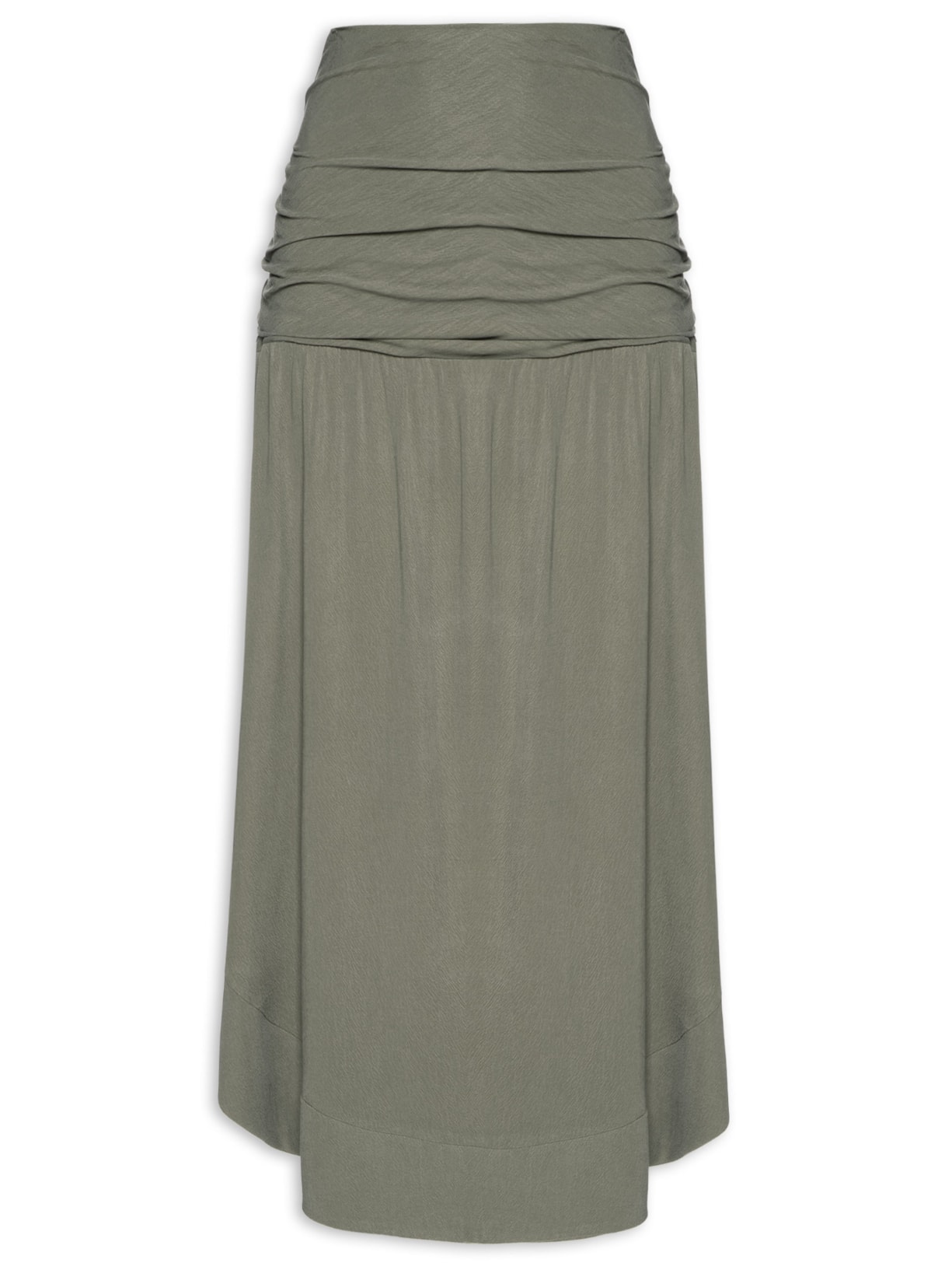 Saia Midi Pala Pregas - Verde