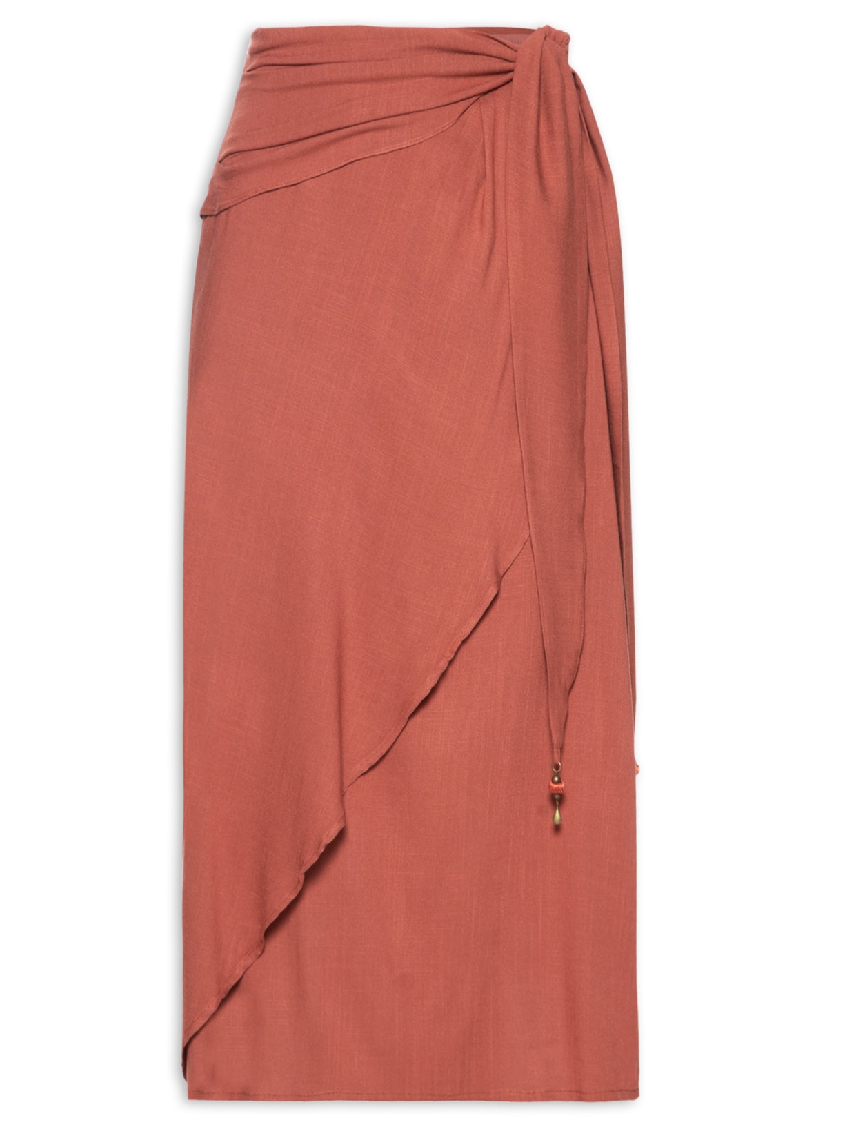 Saia Midi Pareô Faixa - Rosa