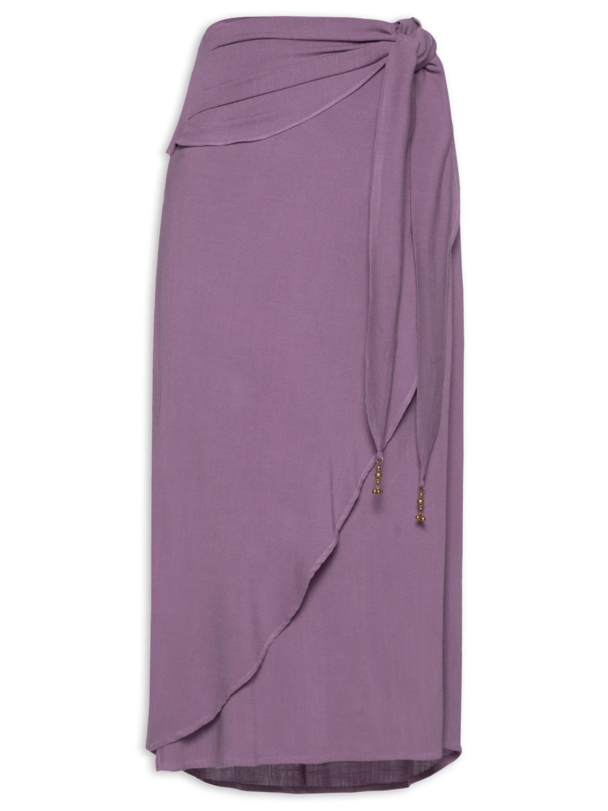 Saia Midi Pareô Faixa - Roxo