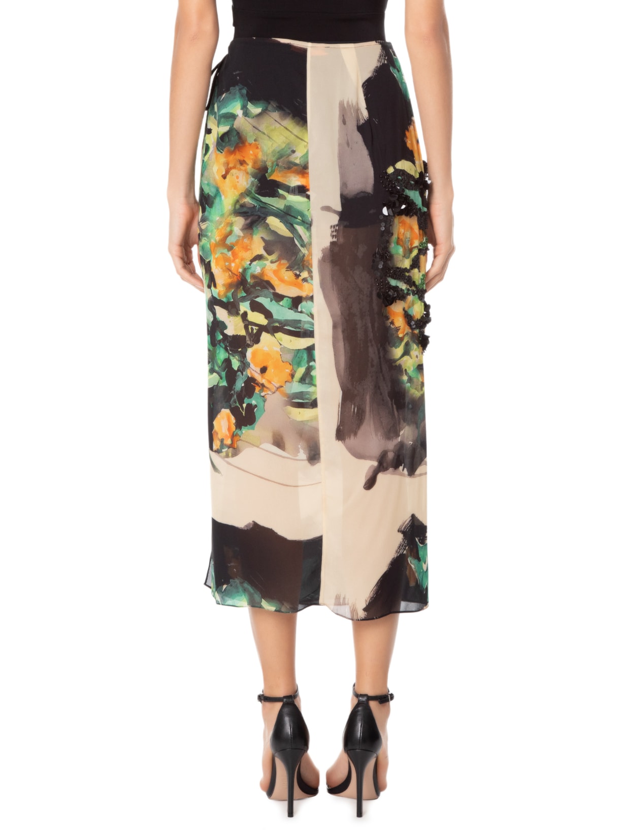 Saia Midi Pareô Floral Maki Verde Animale