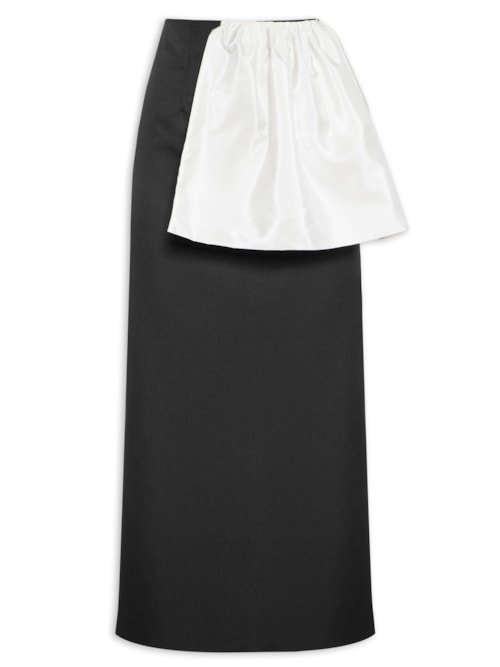 Saia Midi Pétala - Preto