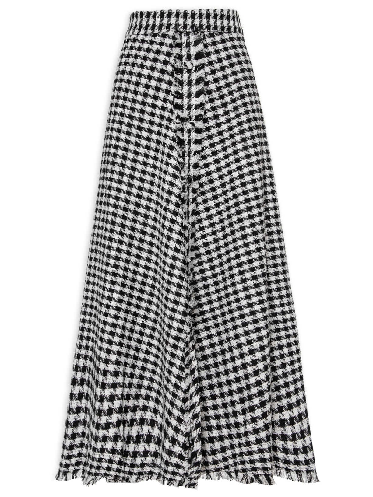 Saia Midi Pied De Poule - Preto