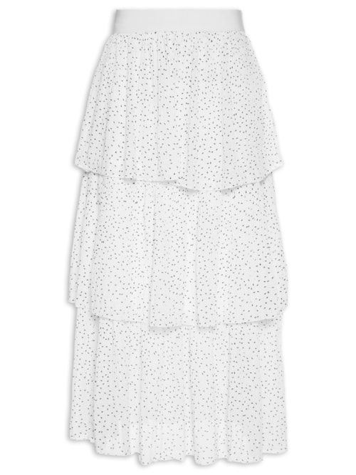 Saia Midi Poa - Branco
