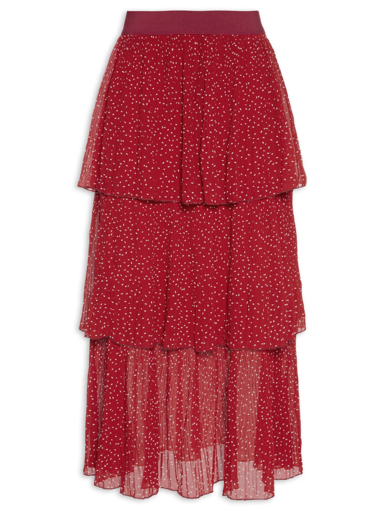 Saia Midi Poa - Vermelho