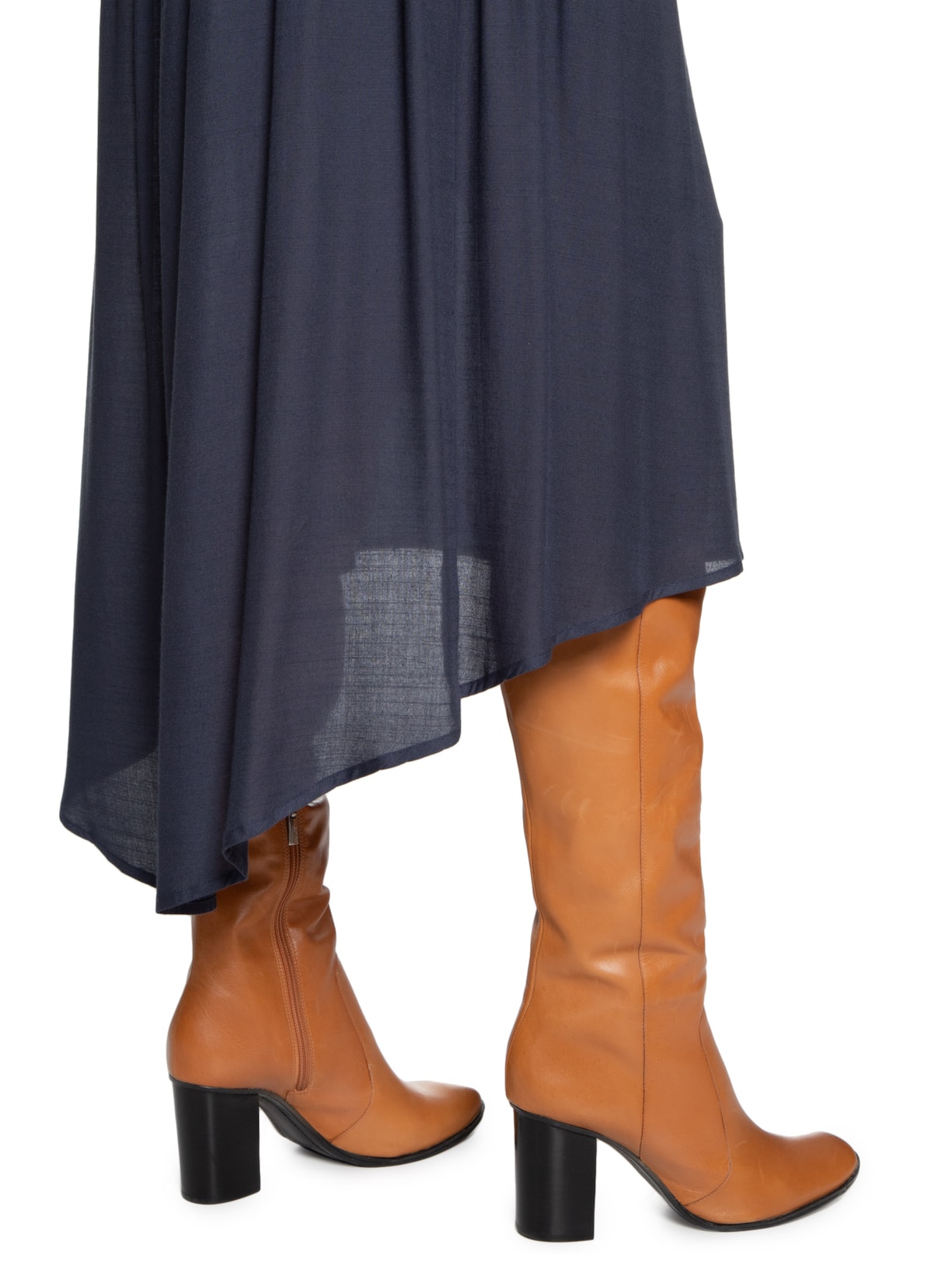 Saia Midi Pontas Azul Maria Filó