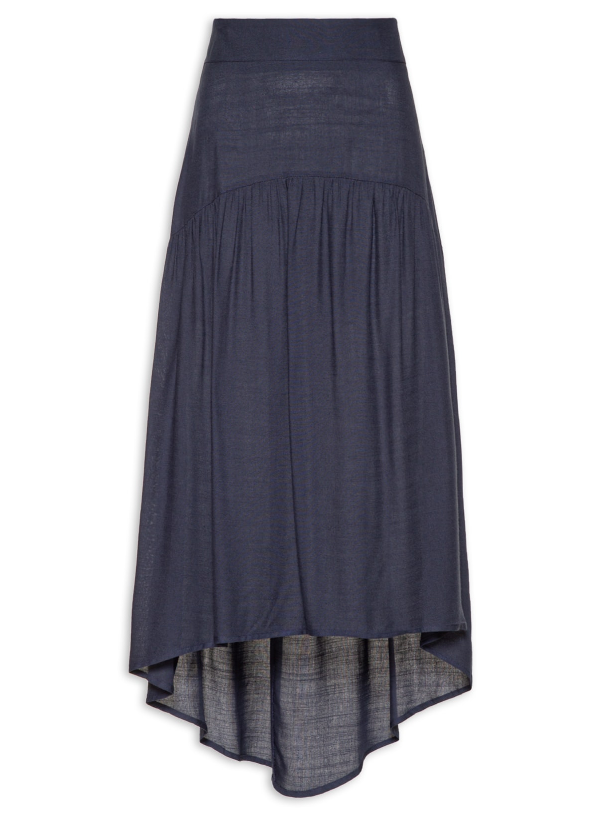 Saia Midi Pontas Azul Maria Filó