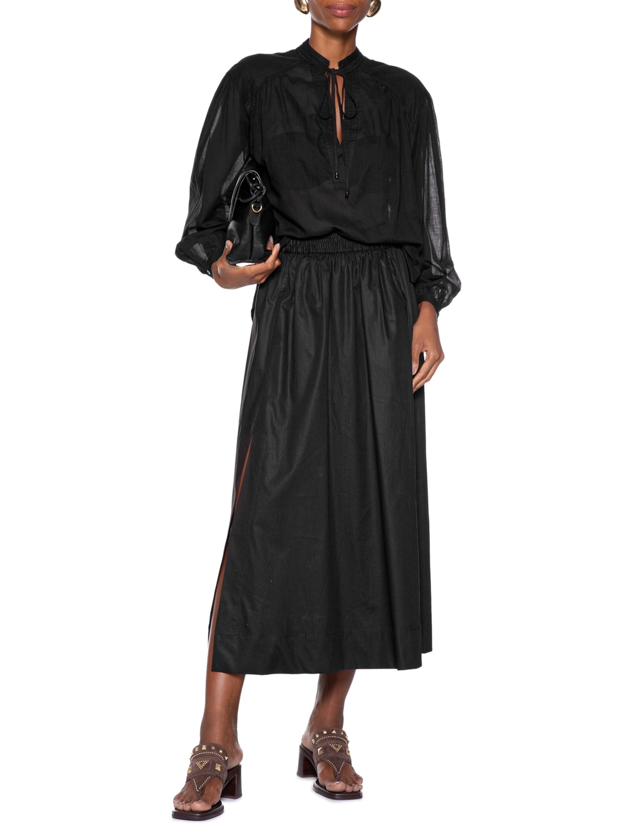 Saia Midi Preto Animale