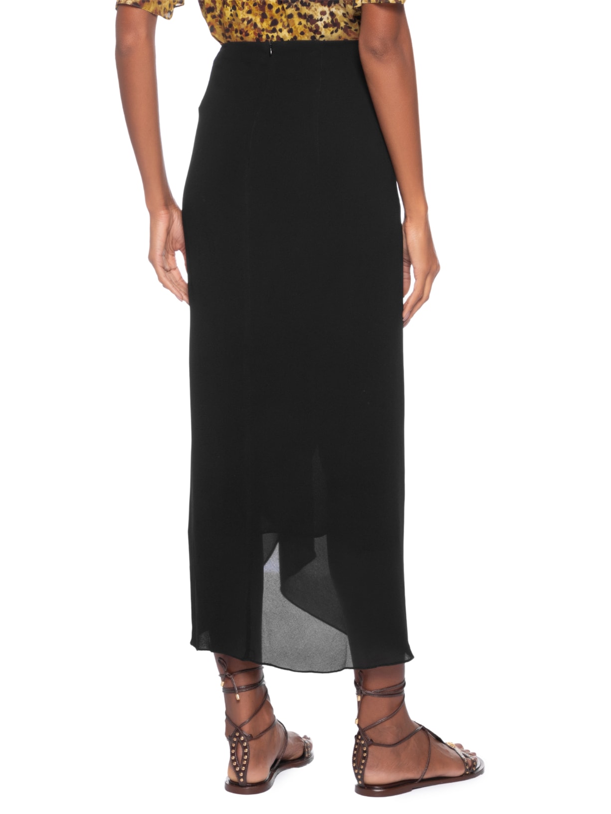 Saia Midi Preto Animale