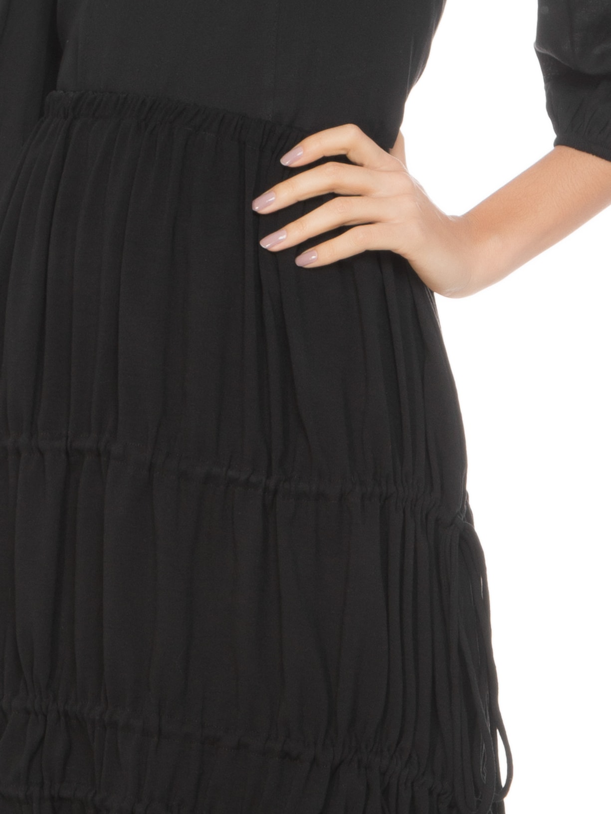 Saia Midi Recortes Com Rolote Preto  '2Essential