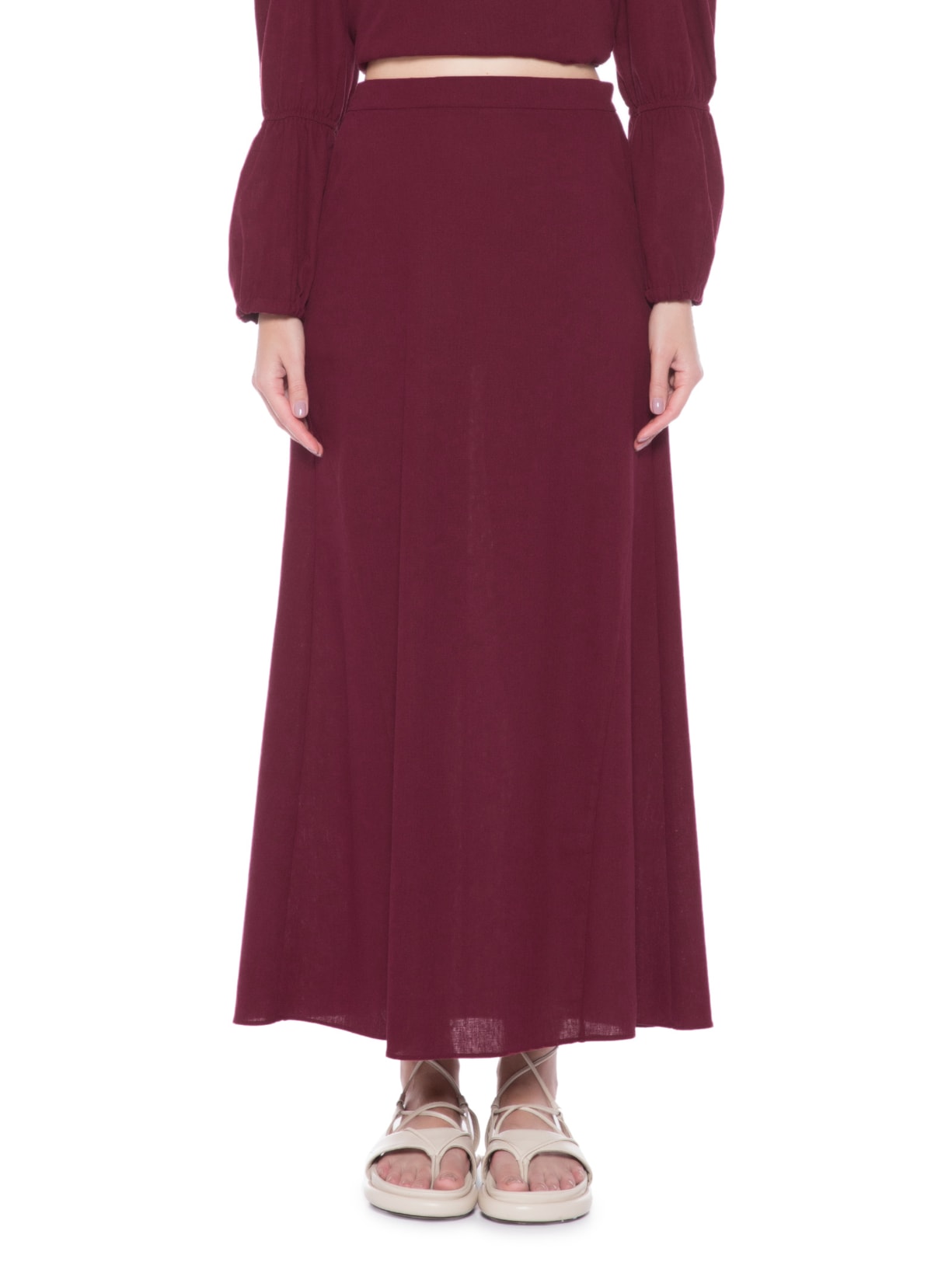 Saia Midi Recortes Vinho '2Essential