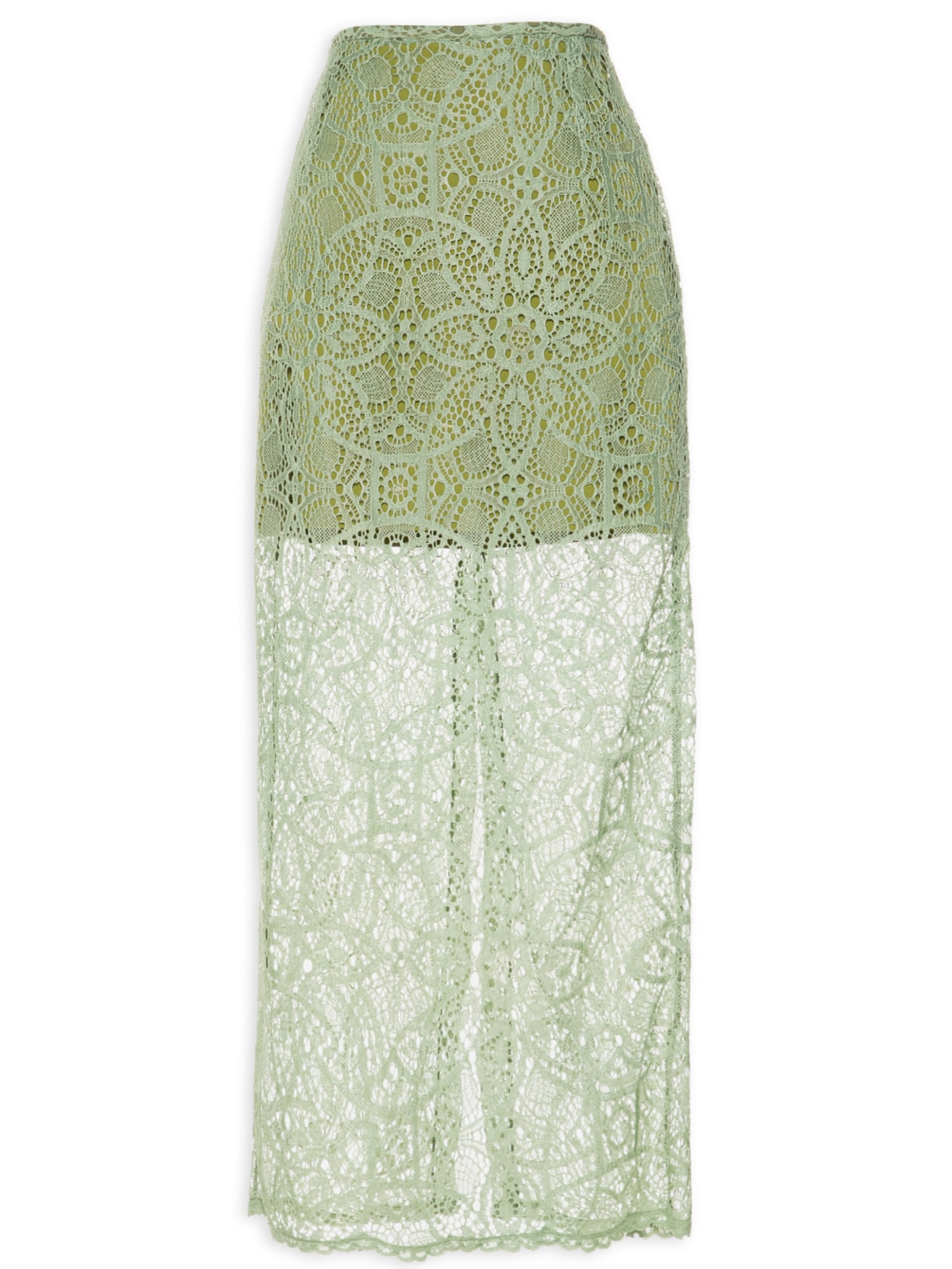 Saia Midi Renda - Verde