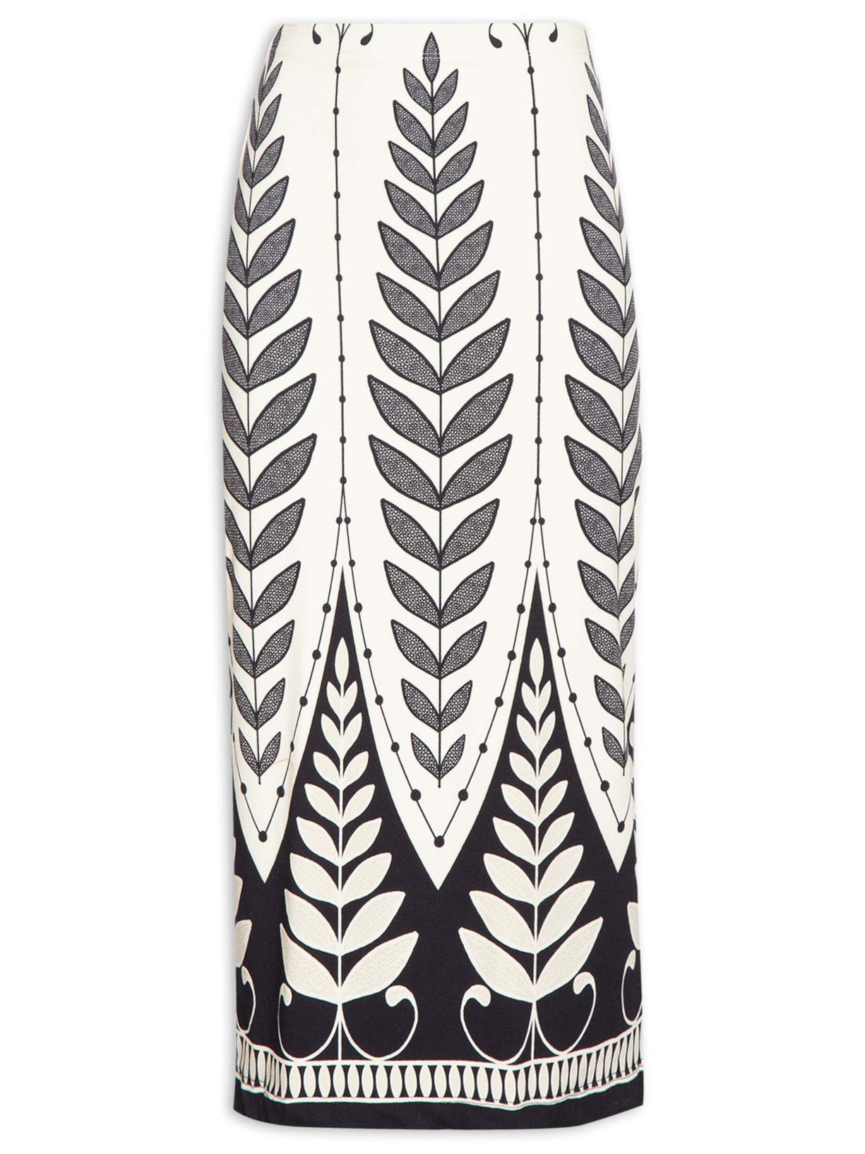 Saia Midi Rendeira - Preto