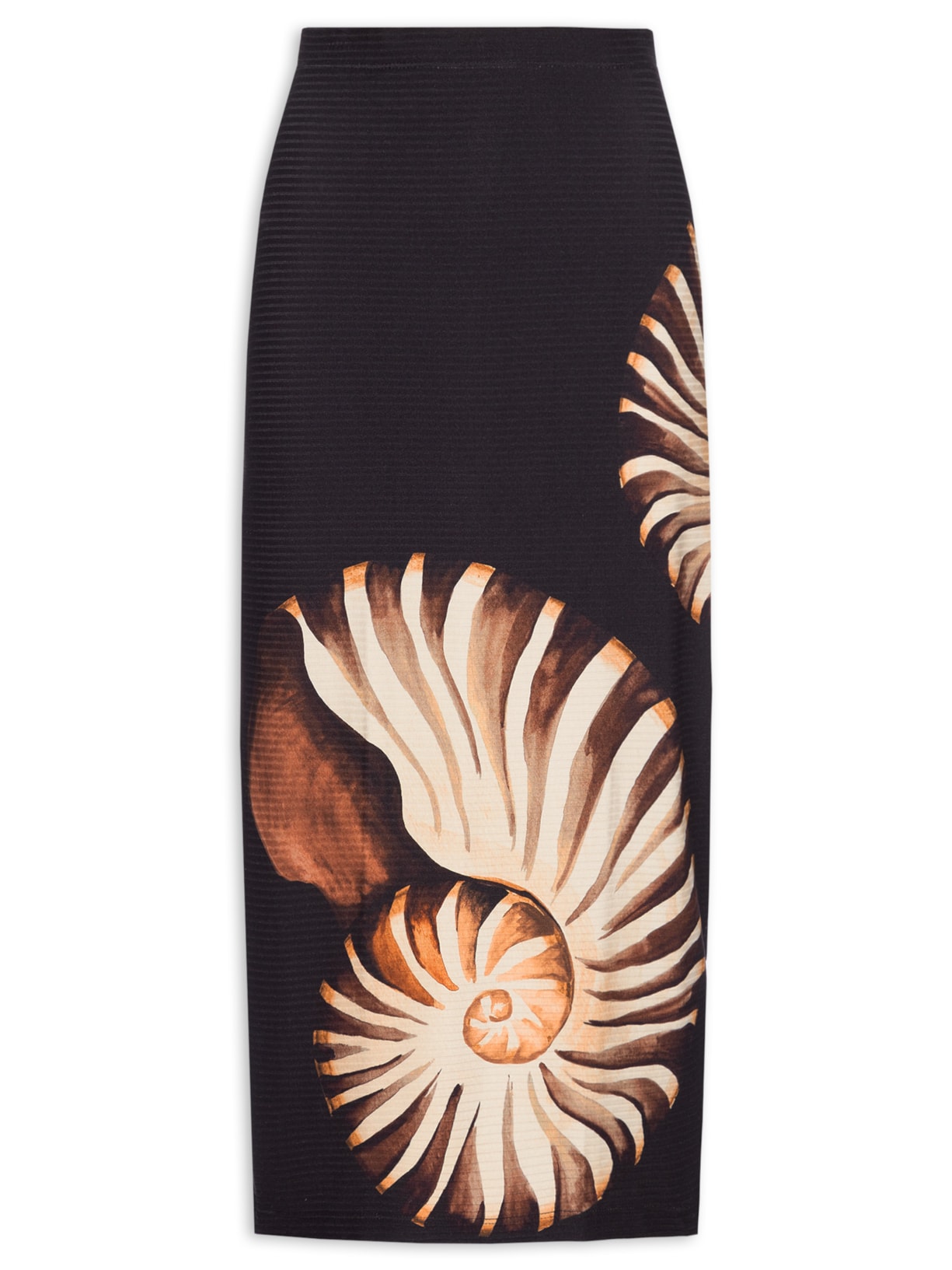 Saia Midi Reta Amonita - Preto