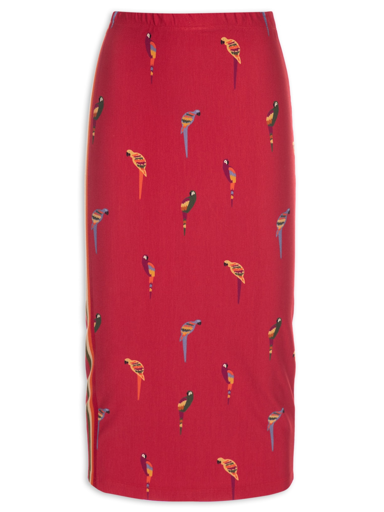 Saia Midi Reta Araritas - Vermelho