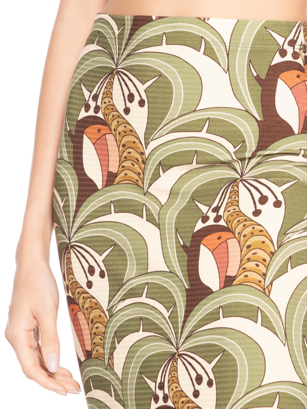 Saia Midi Reta Bananada De Tucano Verde Farm