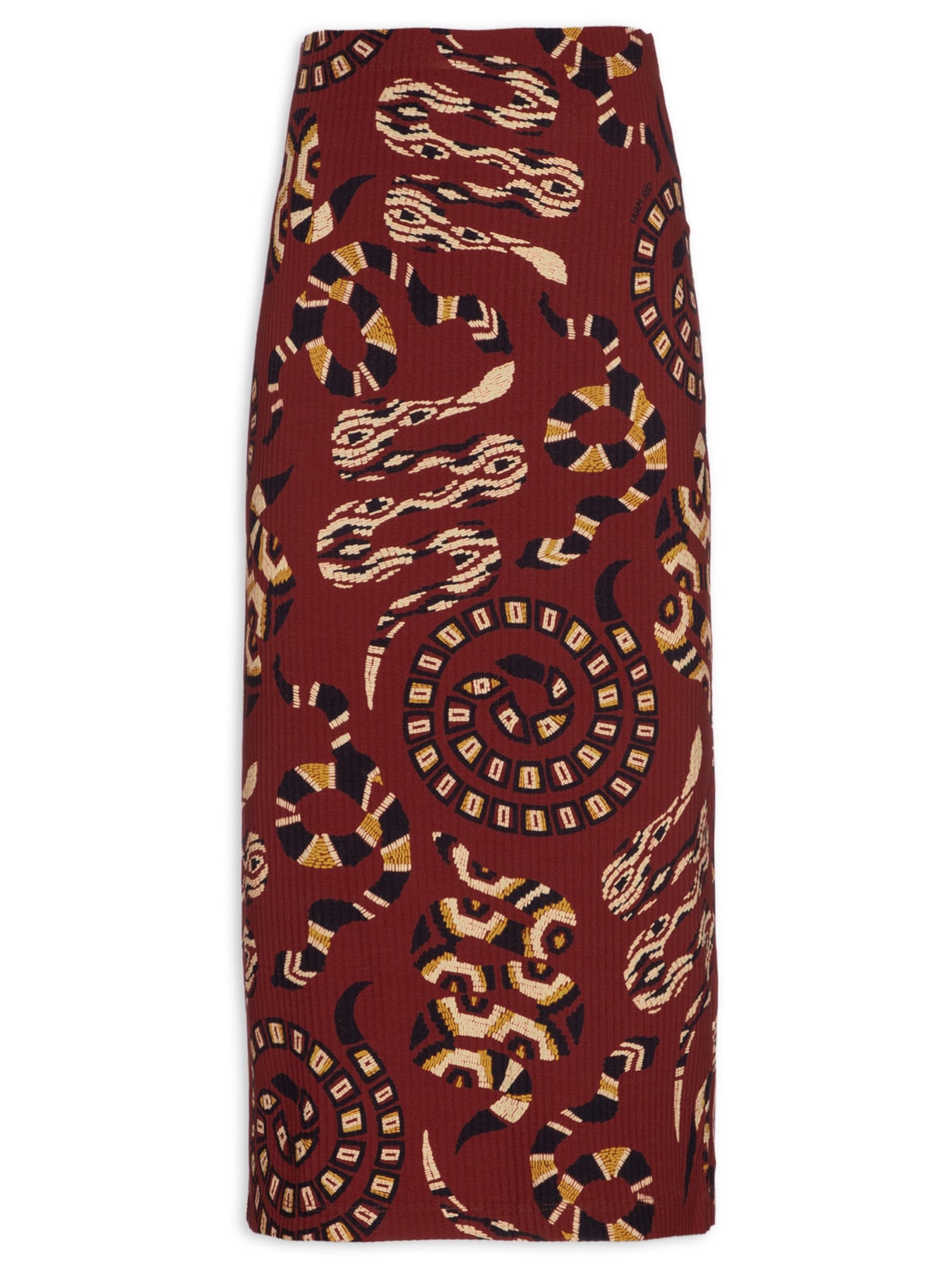 Saia Midi Reta Cobra Coral - Vermelho