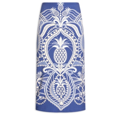 Saia Midi Reta Primor de Abacaxi - Azul