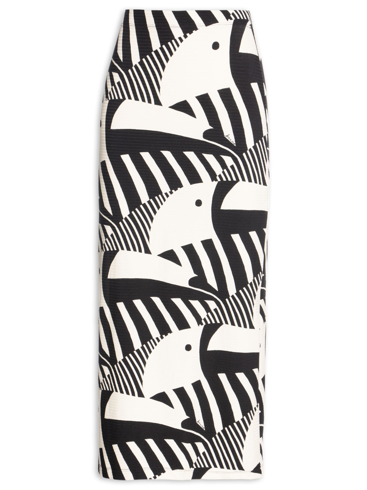 Saia Midi Reta Tuca Legal Preto Farm