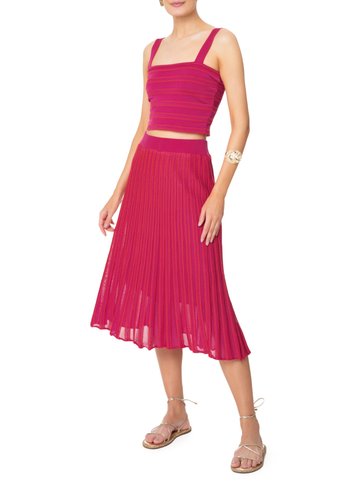 Saia Midi Shanti Ii Vermelho Le Lis