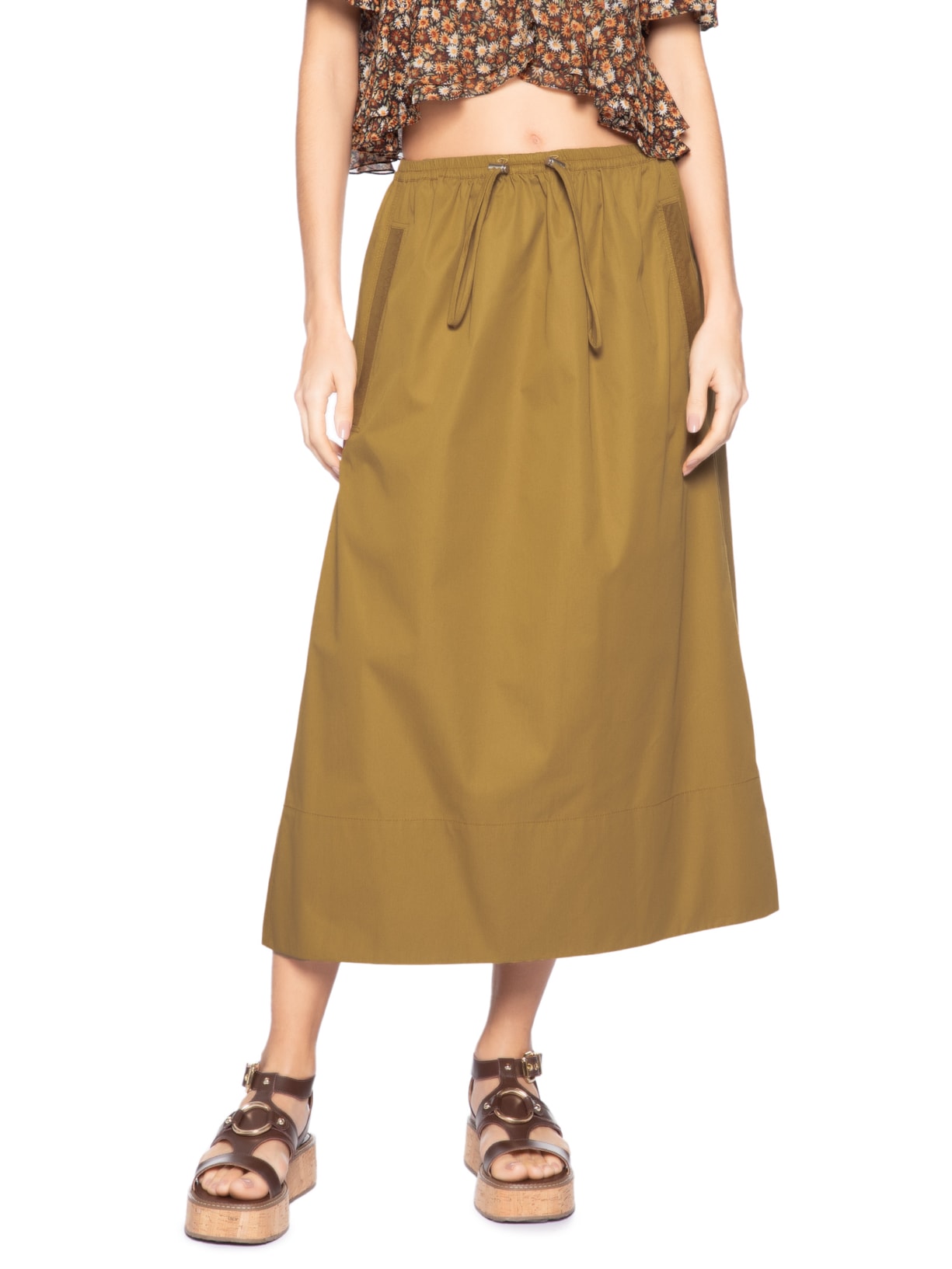 Saia Midi Sports Marrom Animale