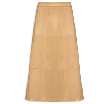 Saia Midi Suede - Bege