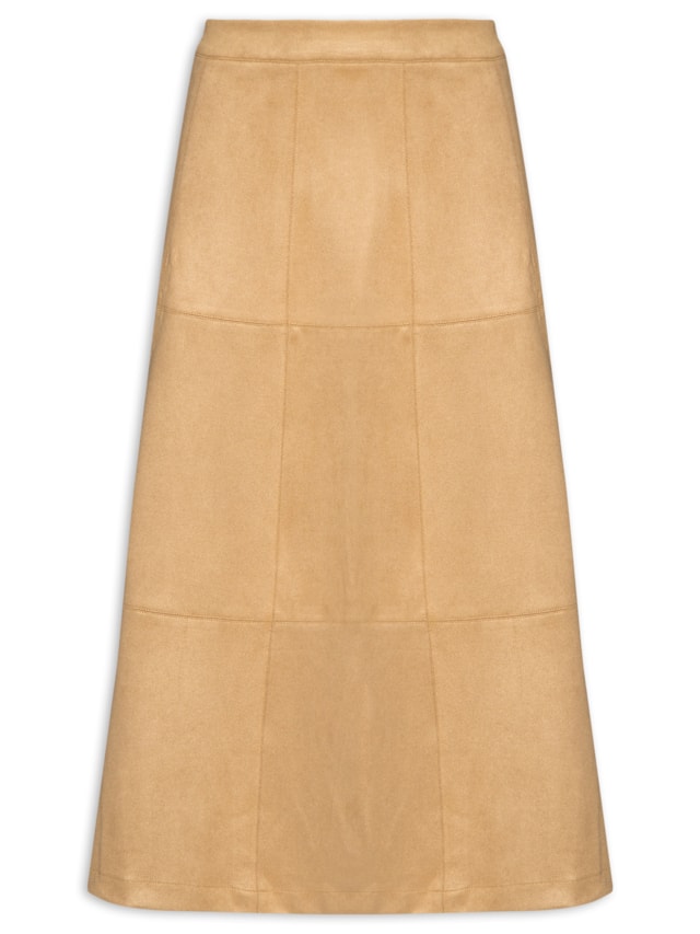 Saia Midi Suede - Bege by BASIQ