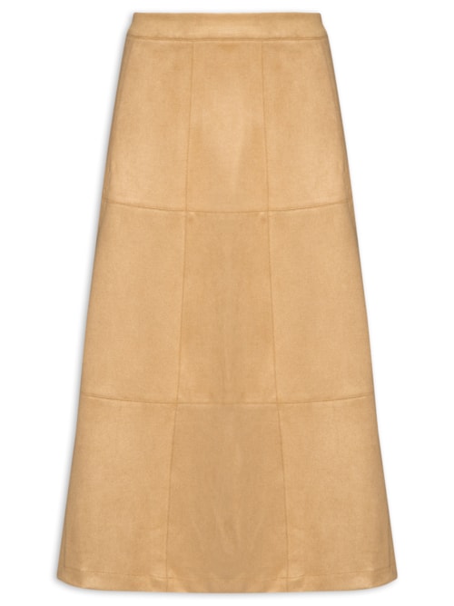 Saia Midi Suede - Bege