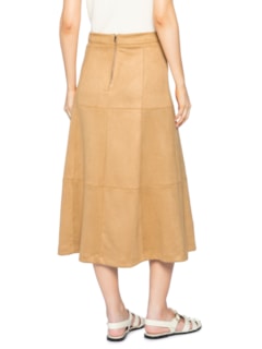 Saia Midi Suede - Bege by BASIQ