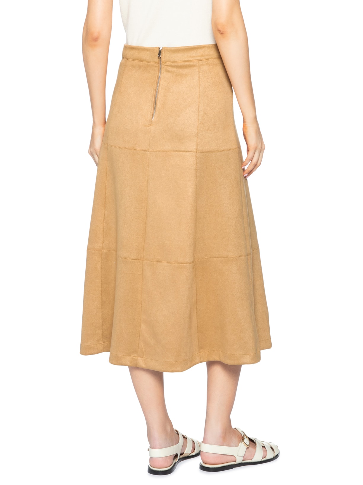 Saia Midi Suede - Bege by BASIQ