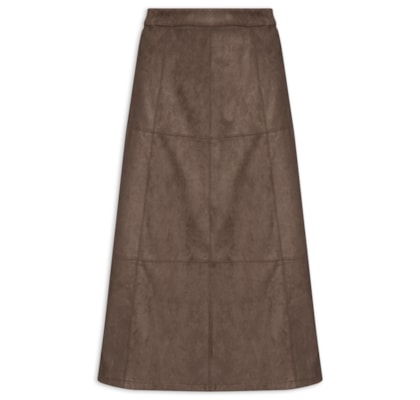 Saia Midi Suede - Marrom