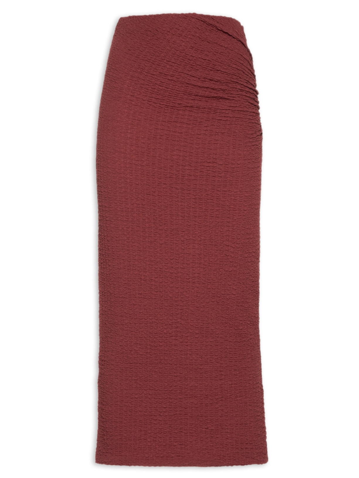 Saia Midi Textura - Marrom