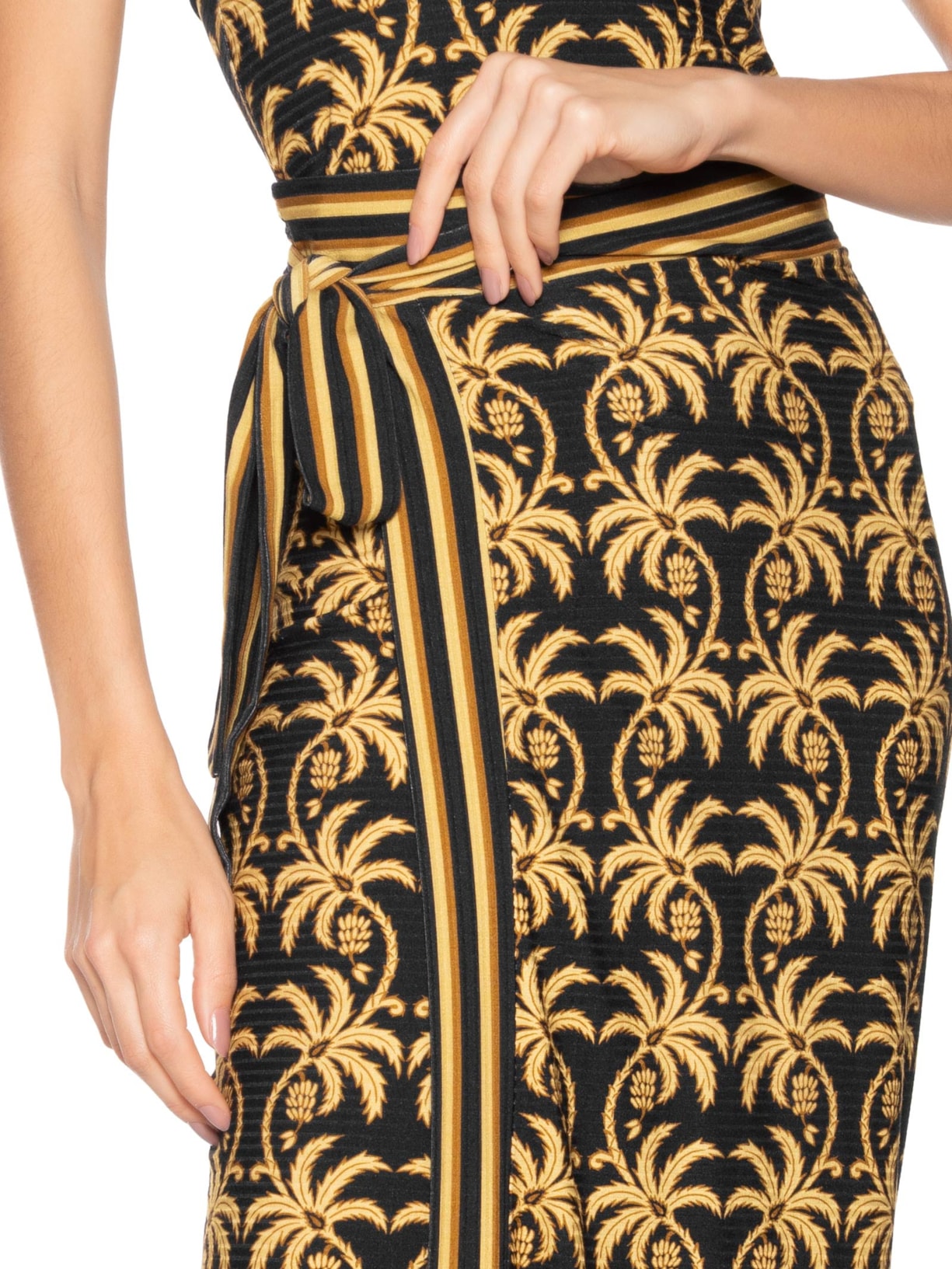 Saia Midi Trancoso Preto Farm