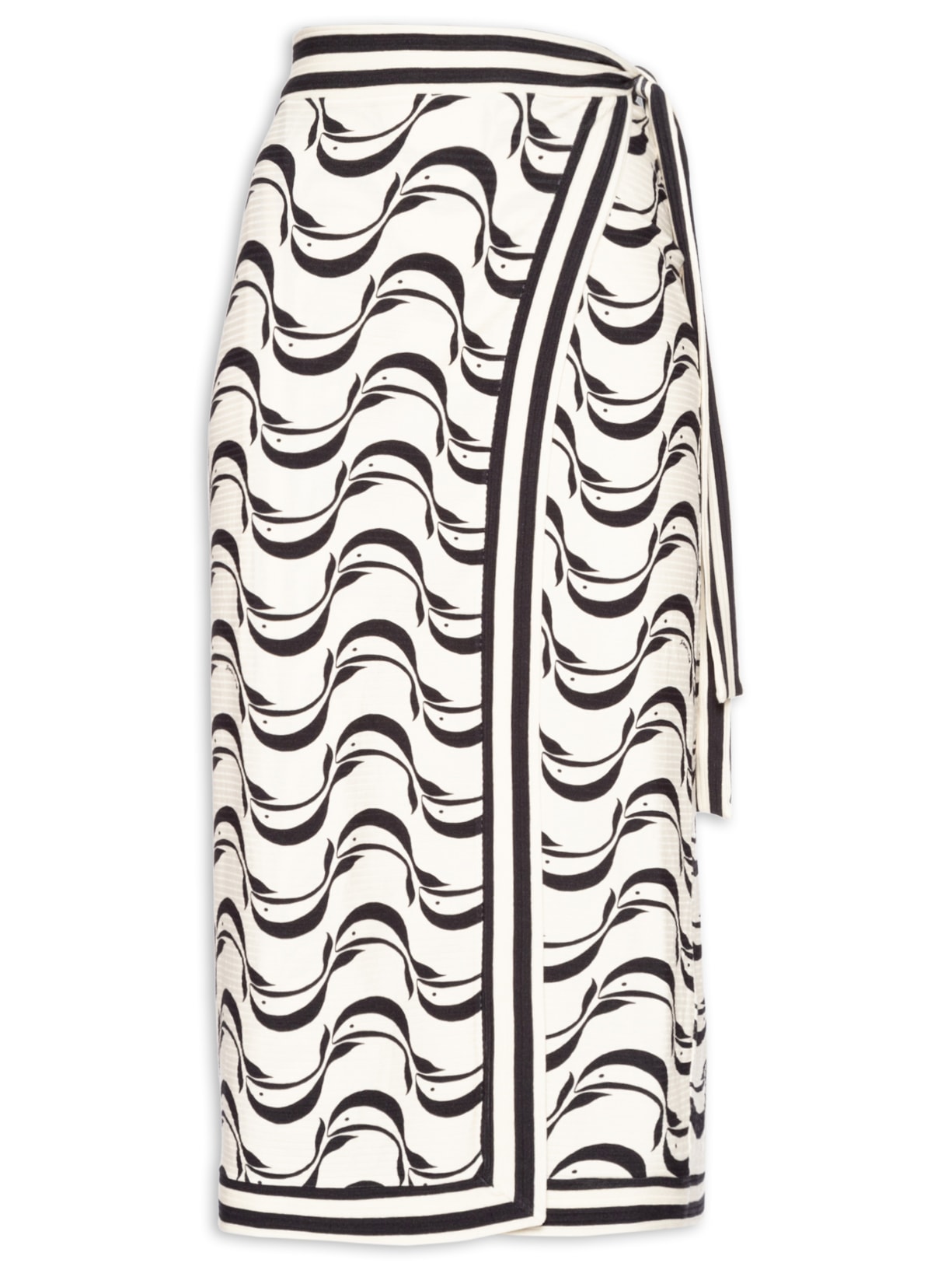 Saia Midi Transpasse Peixe Copa Off White Farm