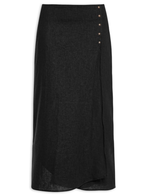 Saia Midi Transpasse - Preto